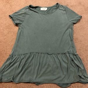 Teal peplum short sleeve NWOT